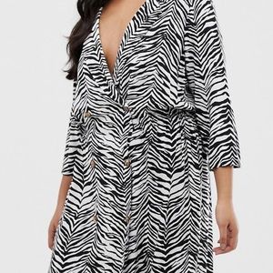 ASOS Curve Collared Zebra Dress 20